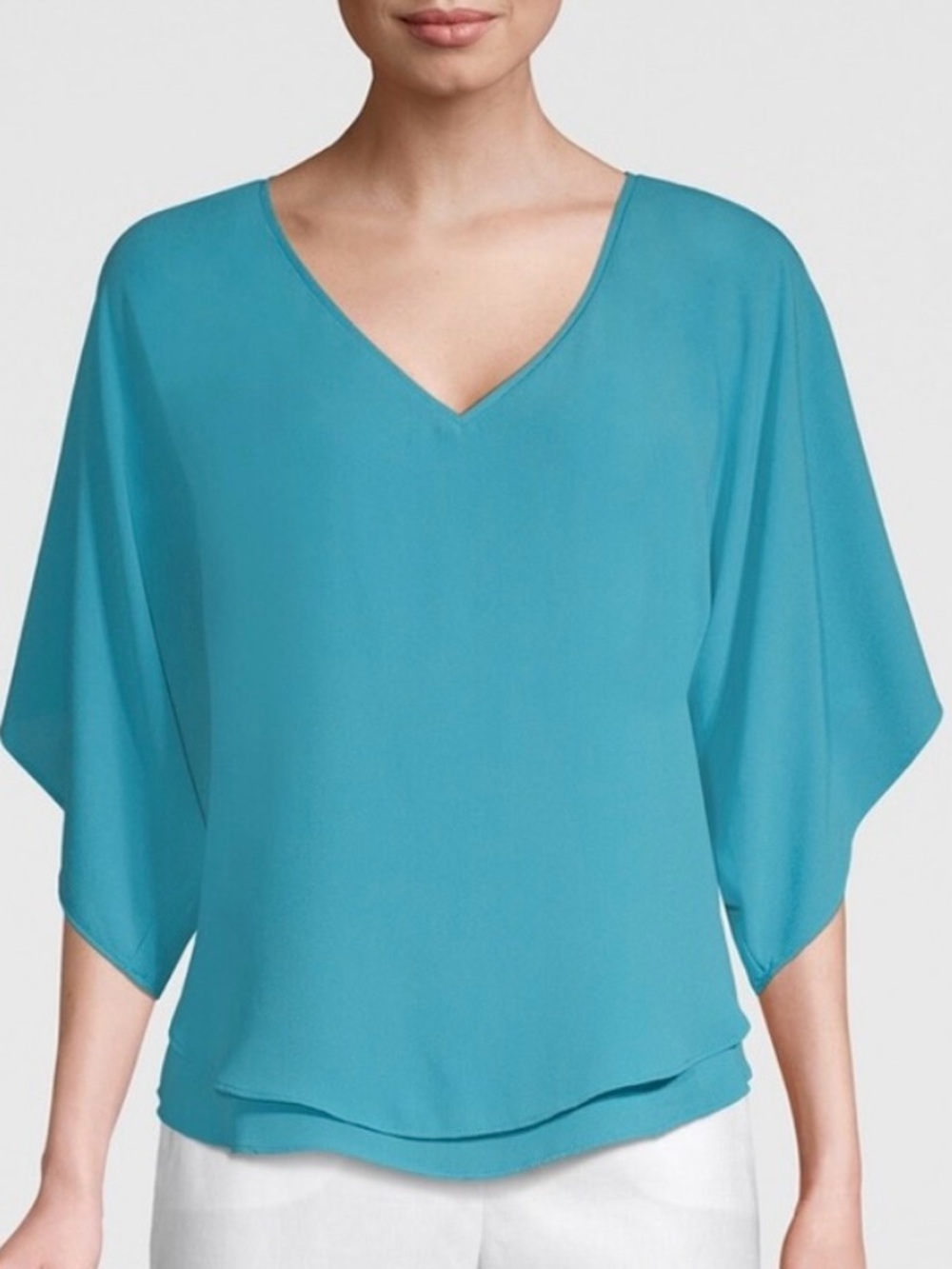 NWT White House Black Market Kimono Blouse in Teal M
